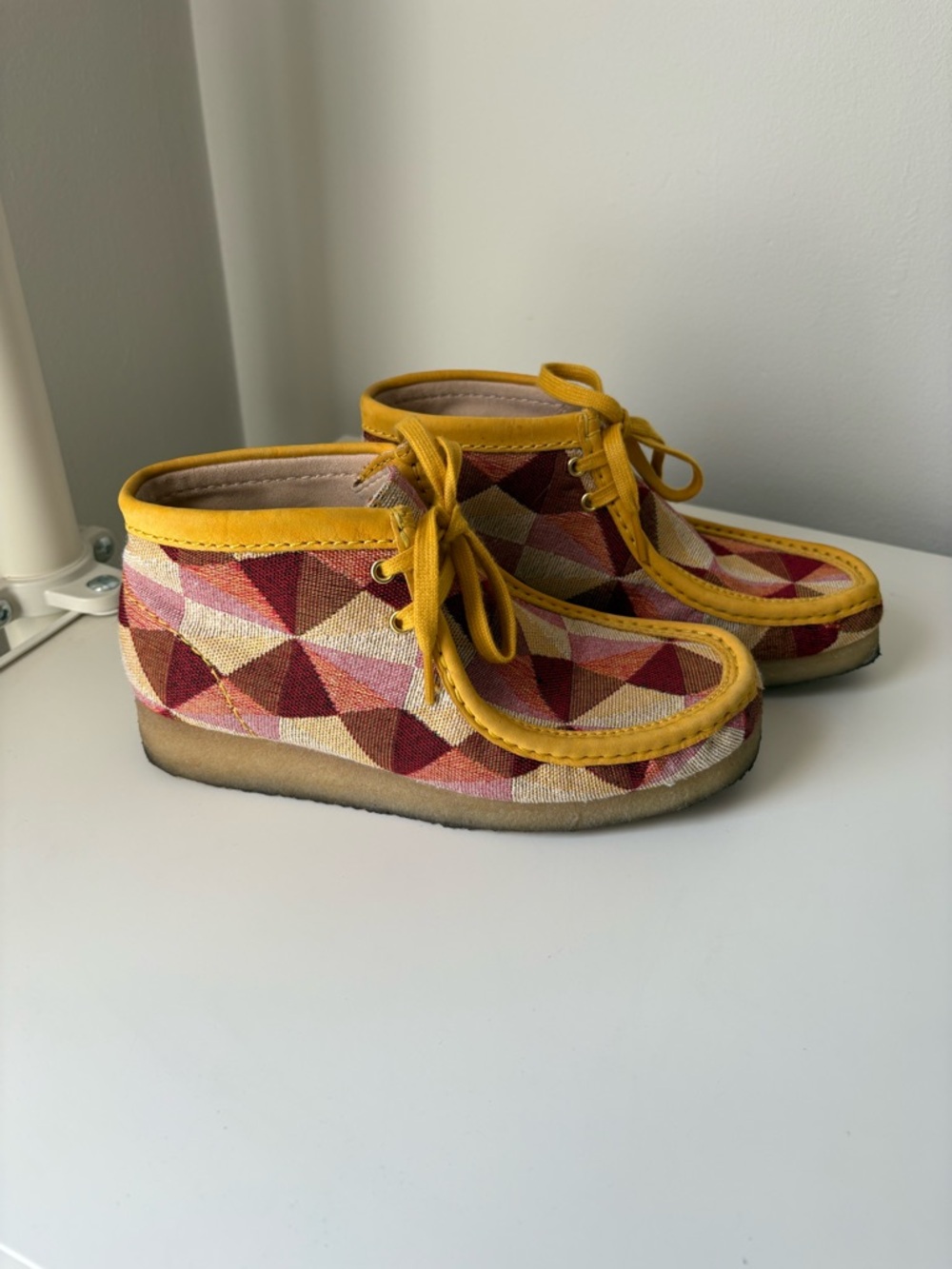 Clarks Yellow Wallbees Multicolor Geometric Loafers